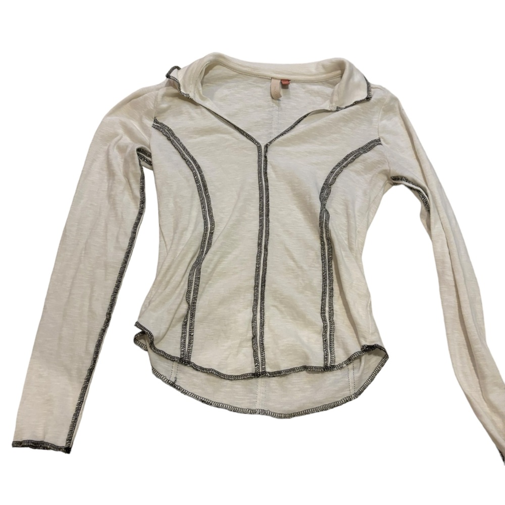 Anthropologie White Long Sleeve Top size: XS